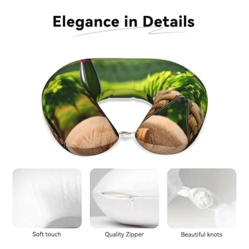 SamLng Wine Bottle Corks Grapes Memory Foam Travel Pillow â€“ U-Shaped Neck Support â€“ Perfect for Watching Movies, Working, Driving, and Relaxing — view 4