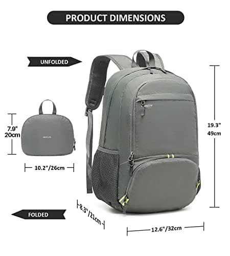 MRPLUM 30L Rucksack Foldable Ultralight Packable Backpack,Grey — view 2