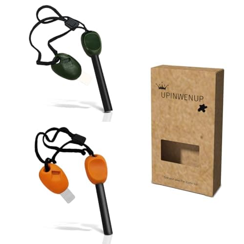 2 Pcs Fire Starter Kit Flint and Steel Survival Fire Steel Outdoor Emergency Survival Tool for Travelling Camping Hiking (2PC)
