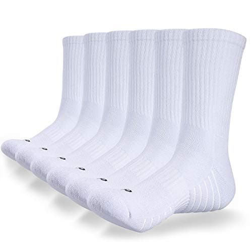 coskefy Sports Socks Thick Cushion Walking Thermal Crew Athletic Socks for Outdoor Work Hiking Trainer (6 Pairs)