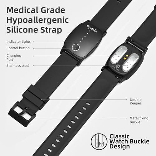 EmeTerm Explore Anti-Nausea Wristband IP67 Waterproof Morning Motion Travel Sickness Vomit Relief Rechargeable Classic Strap Design Drug Free Without Side Effects - Extra 2pack Conductive Gel — view 6