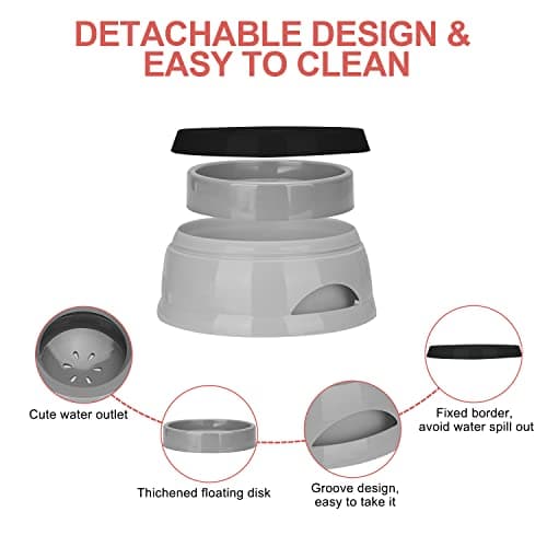 Pet Floating Dog Water Bowl,Non Spill Portable Travel Dog Bowl,750ML — view 3