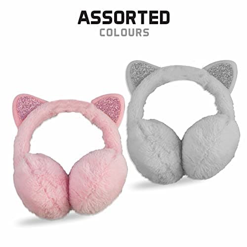 Girls Ear Muffs Cat Ear Warmers Winter Warm Ear Muffs Ear Plush Winter Outdoor Cute Cartoon Thermal Ear Cover Headwear For Kids Girls Outdoor Ear Protector Xmas Birthday Gift Assorted Color 12cm (1Pc) — view 3