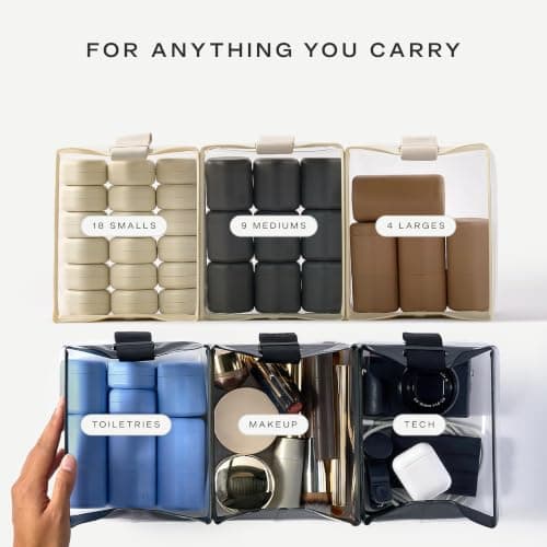 Cadence Parcel - Clear Dopp Kit with Magnetic Closure - Durable and Leak-Resistant Travel Toiletry Kit - Modular Design, Ink, M, Travel Toiletry Kit — view 6
