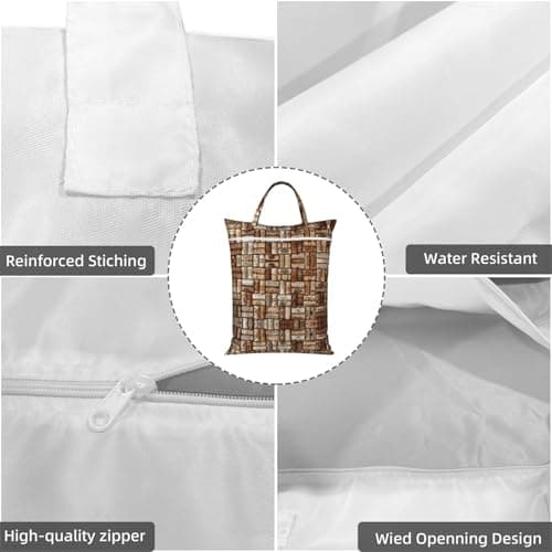 Wine cork Print Large Travel Laundry Bags,Washable Dirty Clothes Bags for Travel,Dry & Wet Use. — view 5