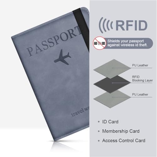 APXEL Passport Cover and Suitcase Tag Set, PU Leather Passport Covers — view 5