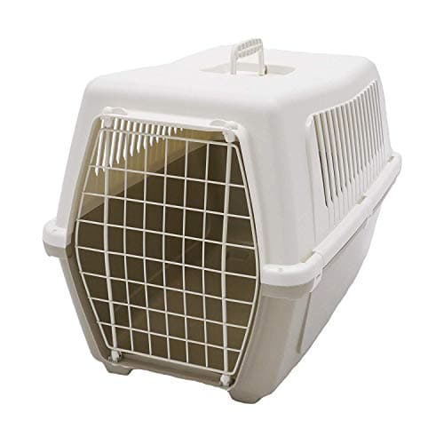 Rosewood Vision Classic 60 Cat Carrier, Medium – Pet Travel Crate, Portable Hard-Shell Plastic Carrier for Cats, Kittens and Small to Medium Pets – Mocha/White