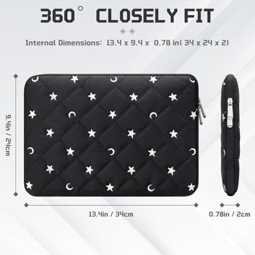 HEDUGO 13 14 inch Laptop Sleeve Bag Portable Laptop Case Soft Lining Carrying Case Padded Computer Pouch Cover Compatible with 13 Inch MacBook Air/Pro 14 Inch MacBook Pro, Black — view 4