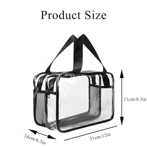 BAIYSFFG Clear Toiletry Bag Extra Large Cosmetic Bag Portable Travel Makeup Bags, PVC Waterproof Ladies Wash Bags for Women Girls (Transparent) — view 2
