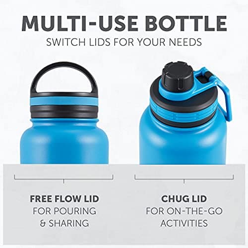 Polar Gear 1L Insulated Water Bottle - 2 Lids - Leakproof Stainless Steel — view 3
