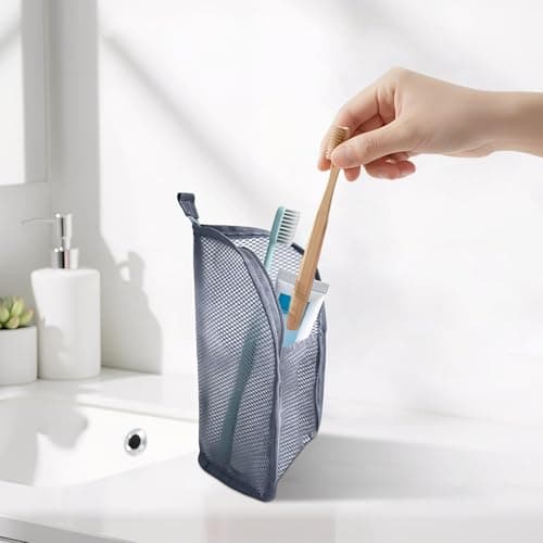 Compact Hanging Toiletry Organizer for Travel Lightweight Wash Bag with Hook Portable Camping Bathroom Storage -Saving Outdoor Shaving Kit for Adults Zippered Pouch (Black, 22X13X13cm) — view 4
