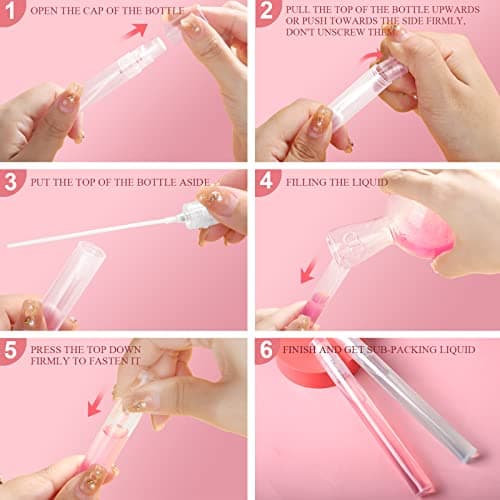 Fandamei Mini Spray Bottle, 10 Pack 10ml Plastic Spray Bottle, Fine Mist Refillable Perfume Bottle, Perfume Atomizer, Small Empty Sample Containers, Portable Travel Bottle — view 4