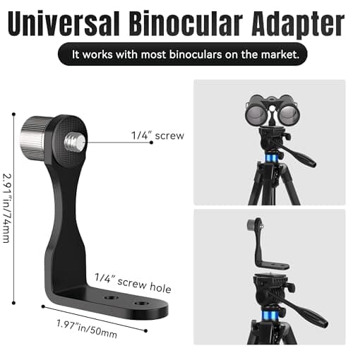 Binocular and Spotting Scope Tripod, 173 cm and 25 cm Mini Aluminum Tripod, with Binoculars Adapter and 2 QR Plates and Phone/ipda Holder, Compatible with Binoculars/Spotting Scope/Camera/Phone/ipda — view 3