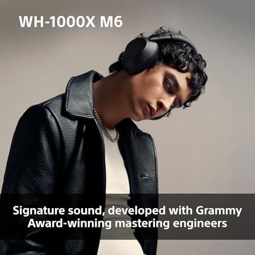 SONY WH-1000XM6 Flagship Noise Cancelling Over-Ear Wireless Bluetooth Headphones, Signature Hi-Res Sound, Comfort, Foldable Design, Durable Case, 30 HR Battery NC On, iOS & Android – Black — view 5