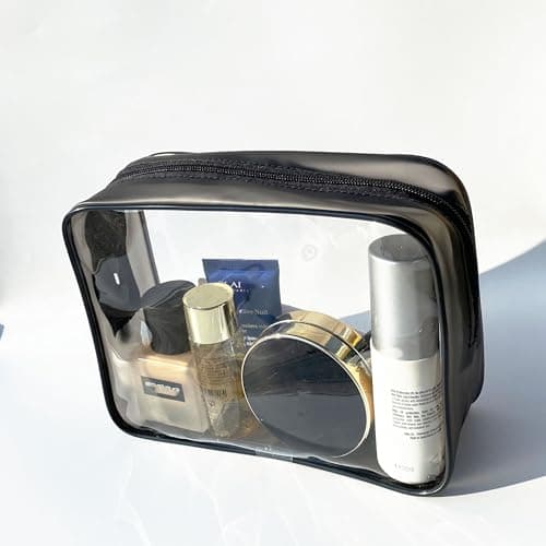 FIYUK 2pcs Clear Travel Toiletry Bag Makeup Cosmetic Bag Portable Waterproof Transparent Storage — view 2