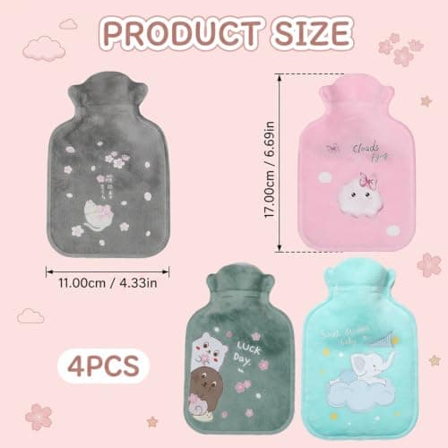 4Pcs Small Hot Water Bottle, Portable and Soft Hot Water Bottle — view 2