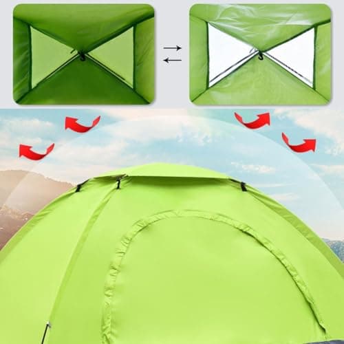 Ultralight Camping Tents, 2-3 Person Portable Camping Tents, Windproof & Waterproof Dome Tent, up tent with 2 Mesh Doors, dryness comfort, For Garden, Outdoor, Hiking And Backpacking Trips(Pink) — view 5