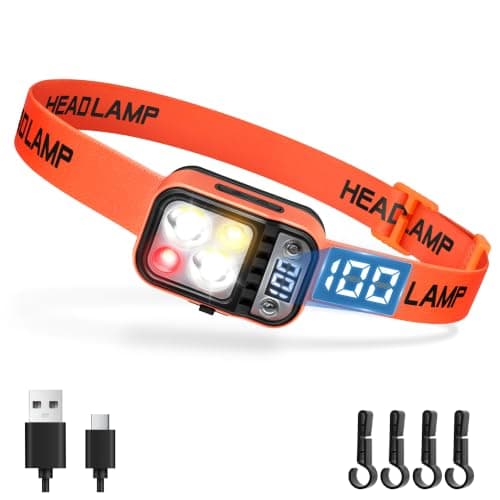 DARKBEAM LED Head Torch High Lumens USB Rechargeable Dual Lights Headlamp