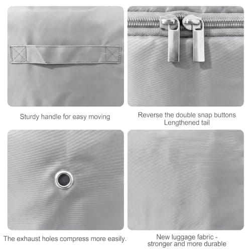 2Pack Compression Comforter Space Saving Bag - 2 Layer Moistureproof Storage Bags with Dual Zips Washable Polyester Mouldproof Organiser Bags 54 * 42 * 30cm for Bedding Duvet (Gray) — view 6