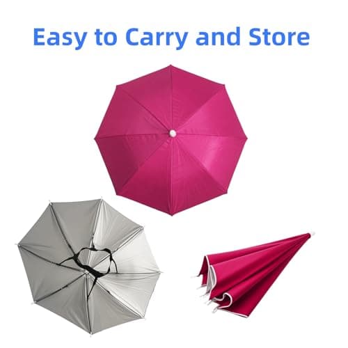 Joytey 3 PCS Head Umbrella Hats Mini Umbrella Caps with Elastic Headband Small Camouflage Umbrellas Adults Foldable Hands-free Umbrellas for Outdoor Garden Fishing Hiking Camping Climbing — view 6