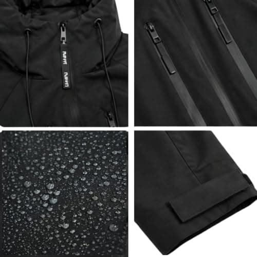 PUFFIT Womens Rain Jacket Waterproof 20000mm, Rain Coats for Women with Hood, Lightweight Waterproof Rain Jacket — view 6