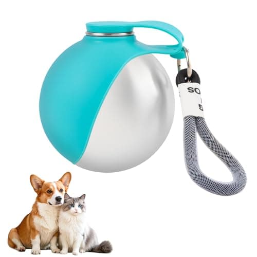 Portable Dog Water Bottle - 2-in-1 Pet Water Bottle with Foldable Silicone Bowl, Stainless Steel Dog Travel Water Bottle, Leak Proof & Compact, Ideal for Outdoor Walking Hiking Travels, 285ml