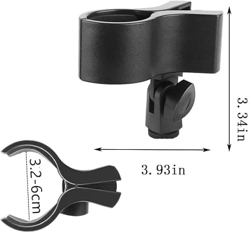 2 Pcs Adjustable Microphone Clip Holder for Mic Stand, Universal Mic Clamp with 5/8" to 3/8" Screw Adapter,for Concert Party Performance — view 6