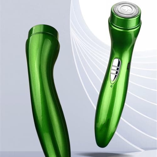 Mini Electric Shaver for Men - Pocket Size Cordless Beard Trimmer, USB Rechargeable Wet/Dry Portable Grooming Kit for Travel, Car & Camping (Green) — view 3