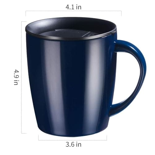 PARACITY Insulated Coffee Cup, Insulated Travel Mugs for Hot Drinks, Double Wall Vacuum Travel Mug with Handle, Coffee Mug Great for Hot and Cold Beverages 12.3oz/350ml Blue — view 2
