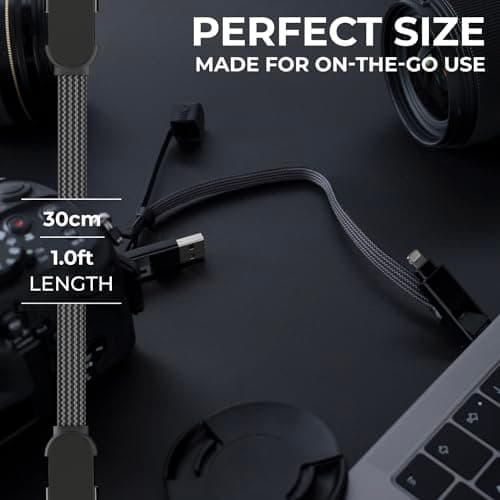 Rolling Square inCharge XL 30cm - USB C Charger Cable, Lightning Cable for Smartphone, Universal Cable Charger 6 in 1, USB Plug, Black, 100W — view 4