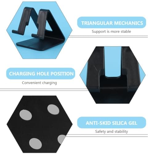 CALLARON Desktop Phone Bracket for Phone and Tablet Plastic Stand Black — view 3