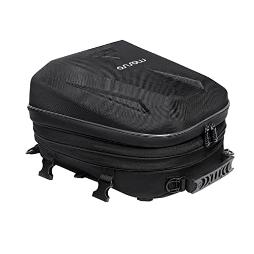MOSISO Motorcycle Tail Bag, Motorcycle Backpack Helmet Bag, Black
