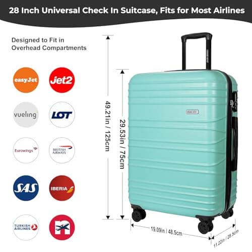 Luggage Depot 28 Inch Suitcase with TSA Lock, ABS Hardshell Mint Green — view 2