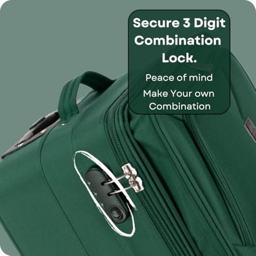 ATX Luggage 55x35x20cm Cabin Suitcase Super Lightweight Small Suitcase Approved for 100+ Airlines Including EasyJet, Ryanair, British Airways & Virgin Atlantic (Green, 48 Liter) — view 5