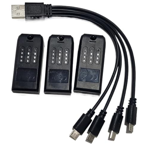 Compatible for 4DRC V8 Battery & 4-in-1 Charger 3 Pack