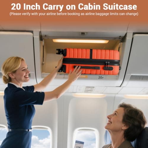 Kono Cabin Hard Shell Suitcase, Lightweight ABS+PC Carry On Hand Luggage — view 3