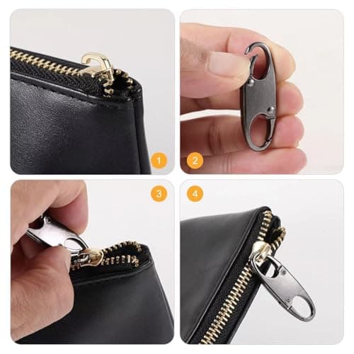 10-Pack Dual-Headed Zipper Lock Clips, 5 Colors (Gold, Silver, Gun Black, Bronze, Black), Anti-Theft Security Locks for Backpacks, Luggage, Bags & Suitcases, Wallet — view 5