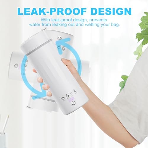 Flintronic Small Electric TravelKettle, 475ml Portable Water Boiler with 4 Variable Presets, Auto Shut-Off & Boil Dry Protection, White — view 6