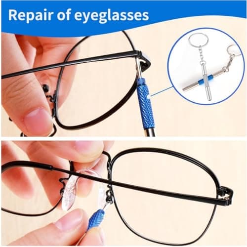 2 Pack Mini Glasses Screws Repair Kit,3-in-1 Multifunction Tightening Tool for Sunglasses,Watches,Jewelry,Electronics — view 2