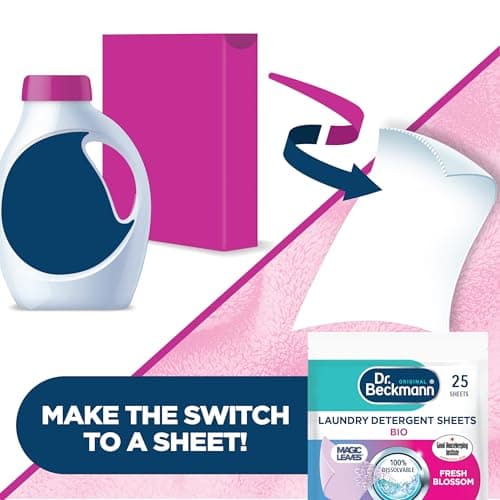 Dr. Beckmann MAGIC LEAVES Laundry Detergent Sheets BIO | Convenient and pre-dosed laundry detergent sheets | Dissolvable climate neutral and easy to use | 25 sheets — view 6