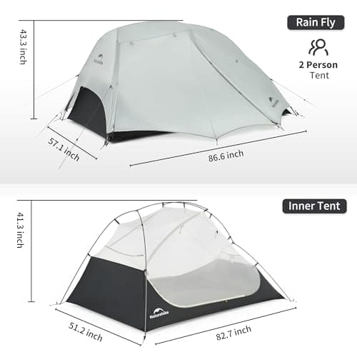 Naturehike Star River 2 Person Tent - 15D Superlight Silicone Nylon - 3000mm Waterproof 4 Season Elite Backpacking Tent, Compact for Long Distance Trekking, 1.44kg — view 2