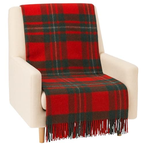 BRAW CLANS TARTANS Soft Wool Tartan knee blanket lap throw - lap blanket for sofa with Fringed Edges - Compact Travel essentials & Car seat throw - Macgregor plaid — view 6