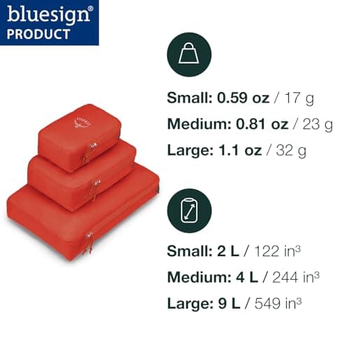 Osprey Ultralight Packing Cube Set, 3 Cubes (1.5L, 4L, 9L), Blue — view 2