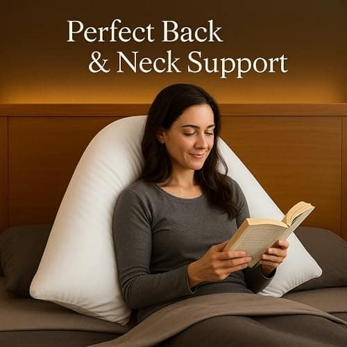 House 22 V Pillow with Pillowcase – Hypoallergenic & Orthopedic V Shaped Pillows for Ultimate Comfort – Ideal for Maternity, Nursing, and Relaxation — view 3