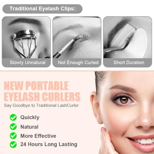 LOPHE Heated Eyelash Curler, 4-Temperature Settings with Fast Heating, USB Rechargeable Automatic Shut-Off Safety, Travel-Friendly Lash Curling Tool for Home & Travel (White-E) — view 5