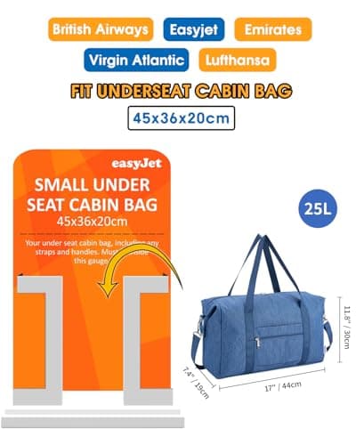 Narwey Easyjet Cabin Bag 45x36x20 New Easyjet Underseat Foldable Travel Bag — view 2