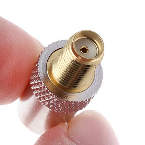 KSTZGTA SMA Female to IEC Male Plug Coaxial Adapter RF Connector Nickel Plated Antenne Fm, Silver — view 3