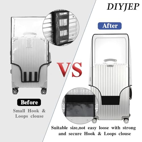 DIYJEP Clear Suitcase Cover Protectors with Luggage Tag(20in) — view 6