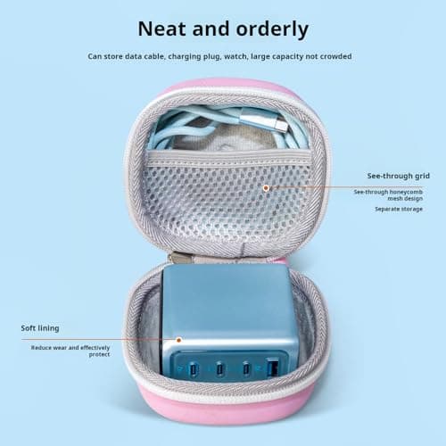 JSGHGDF EVA Storage Case for Chargers 140W USB C Charging Port, Spill Proof Travel Solution for Electronics Hard Carrying Case — view 6