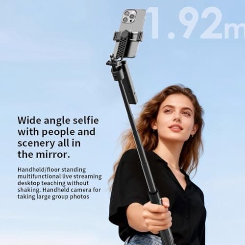 Auto Face Tracking Tripod for iPhone with Lights,75inch Phone Tripod Holder with Gesture Control,Travel Selfie Stick for Content Creator Vlog Live Stream Video Recording — view 5
